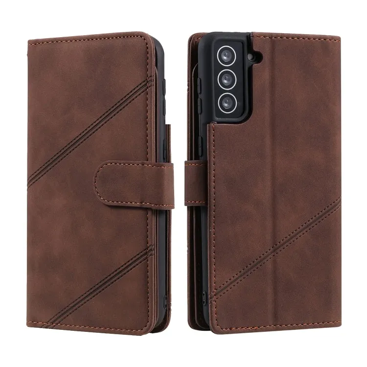 For Samsung Galaxy S21  5G Skin Feel Business Horizontal Flip PU Leather Case with Holder