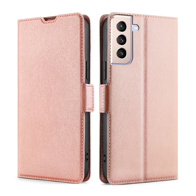 For Samsung Galaxy S21  Ultra-thin Voltage Side Buckle PU   TPU Horizontal Flip Leather Case with