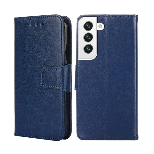 For Samsung Galaxy S22 5G Crystal Texture Horizontal Flip Leather Case with Holder  Card Slots