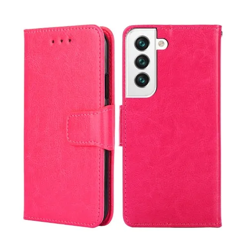 For Samsung Galaxy S22 5G Crystal Texture Horizontal Flip Leather Case with Holder  Card Slots