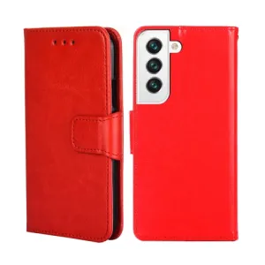 For Samsung Galaxy S22 5G Crystal Texture Horizontal Flip Leather Case with Holder  Card Slots