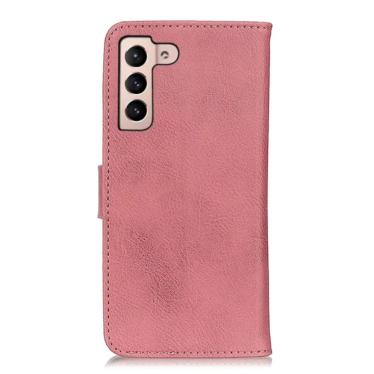 For Samsung Galaxy S22 5G KHAZNEH Cowhide Texture Horizontal Flip Leather Case with Holder