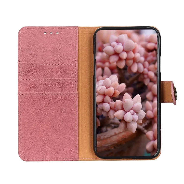 For Samsung Galaxy S22 5G KHAZNEH Cowhide Texture Horizontal Flip Leather Case with Holder