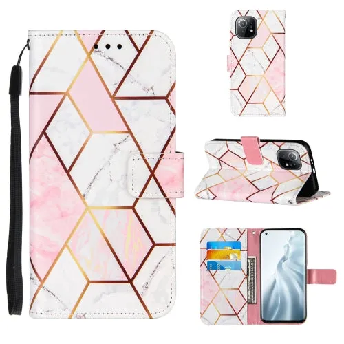 For Xiaomi Mi 11 5G Marble Stitching Horizontal Flip PU Leather Case with Holder  Card Slots