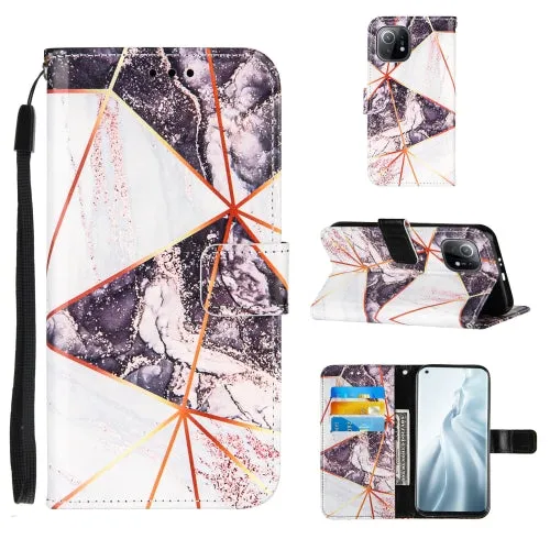 For Xiaomi Mi 11 5G Marble Stitching Horizontal Flip PU Leather Case with Holder  Card Slots