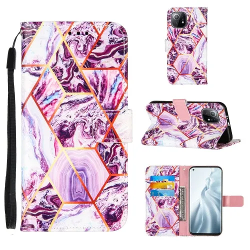 For Xiaomi Mi 11 5G Marble Stitching Horizontal Flip PU Leather Case with Holder  Card Slots