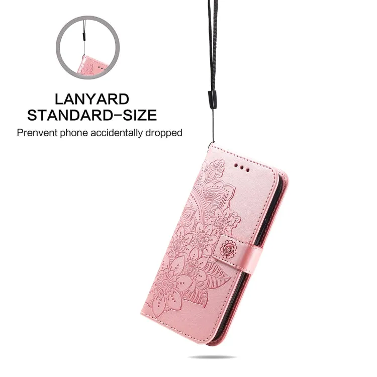 For Xiaomi Mi 11 7-petal Flowers Embossing Pattern Horizontal Flip PU Leather Case with Holder
