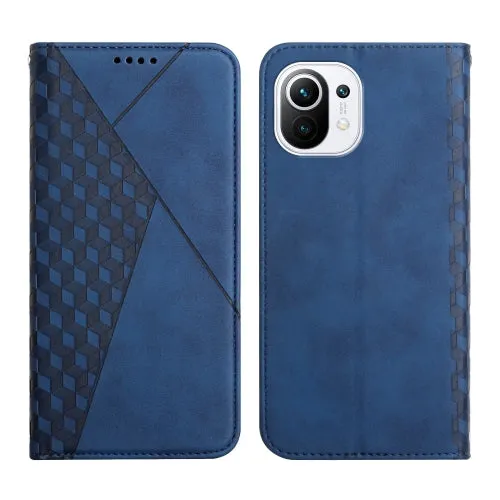For Xiaomi Mi 11 Diamond Pattern Splicing Skin Feel Magnetic Horizontal Flip Leather Case with Card