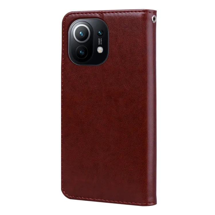 For Xiaomi Mi 11 Rose Embossed Horizontal Flip PU Leather Case with Holder  Card Slots