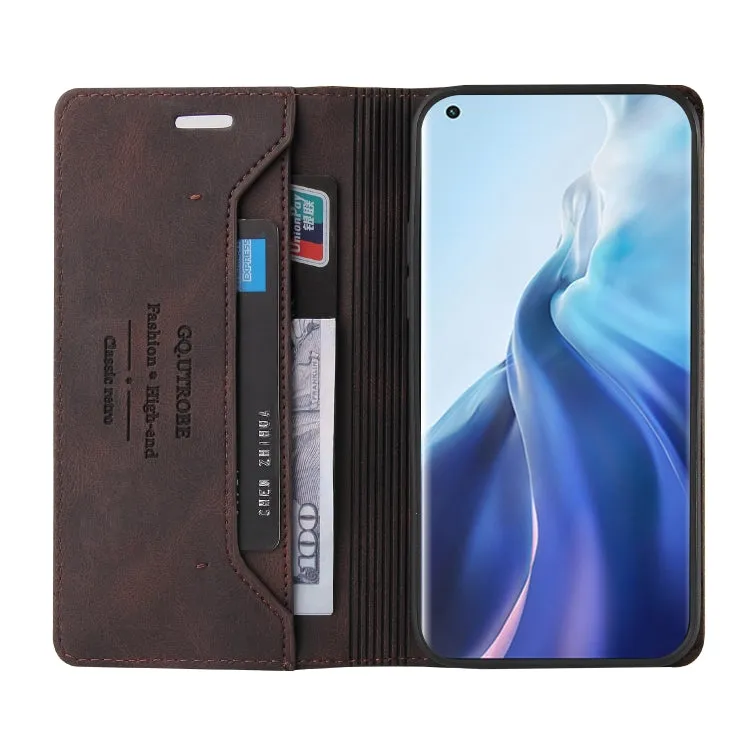 For Xiaomi Mi 11 Skin Feel Anti-theft Brush Horizontal Flip Leather Case with Holder  Card