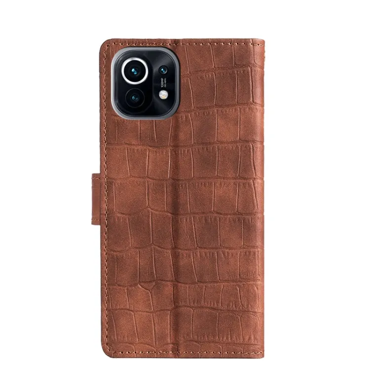 For Xiaomi Mi 11 Skin Feel Crocodile Texture Magnetic Clasp Horizontal Flip PU Leather Case with