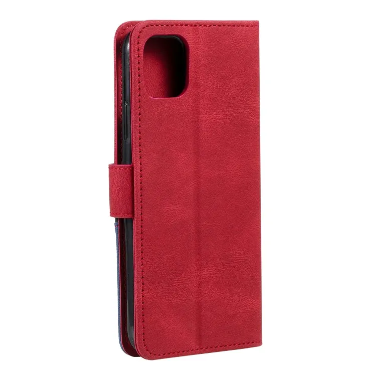 For Xiaomi Mi 11 Three-color Stitching Calf Texture Horizontal Flip Leather Case with Holder