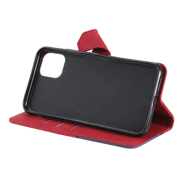 For Xiaomi Mi 11 Three-color Stitching Calf Texture Horizontal Flip Leather Case with Holder