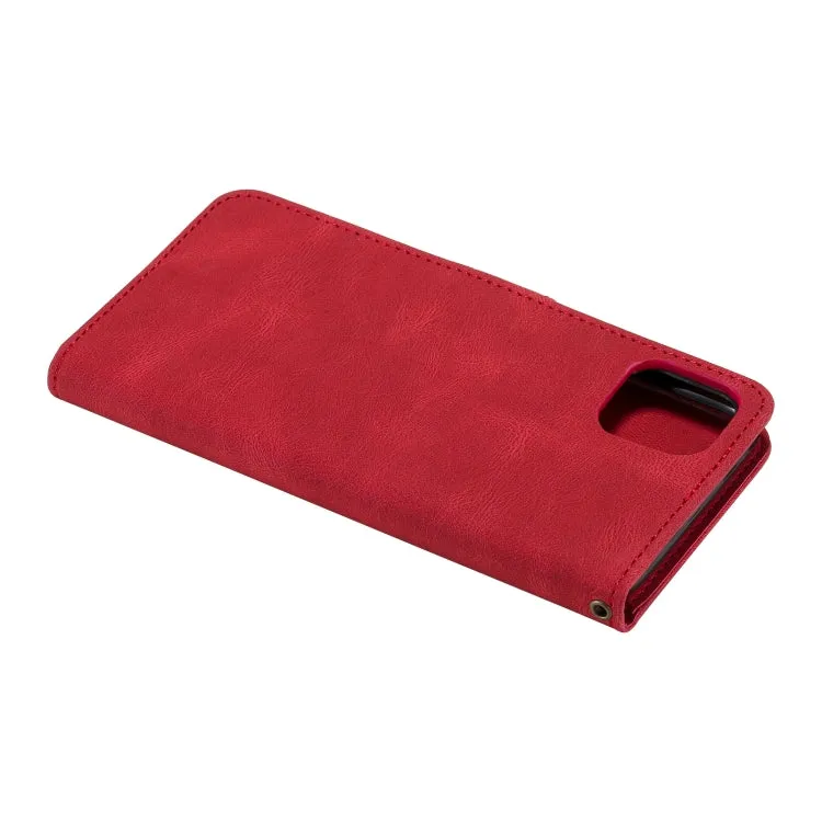For Xiaomi Mi 11 Three-color Stitching Calf Texture Horizontal Flip Leather Case with Holder