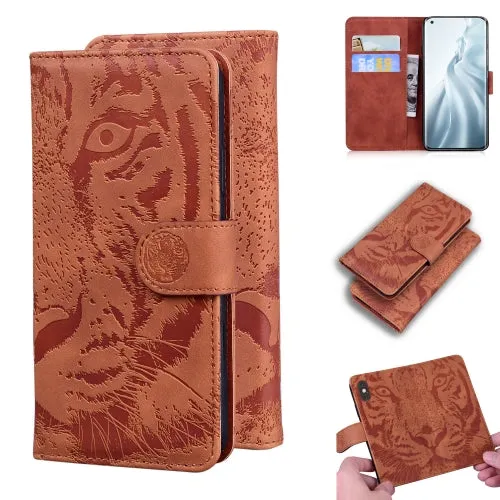 For Xiaomi Mi 11 Tiger Embossing Pattern Horizontal Flip Leather Case with Holder  Card Slots