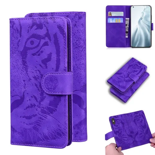 For Xiaomi Mi 11 Tiger Embossing Pattern Horizontal Flip Leather Case with Holder  Card Slots