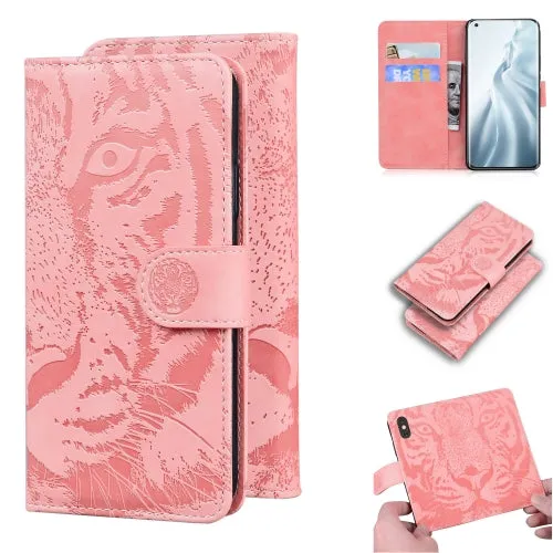 For Xiaomi Mi 11 Tiger Embossing Pattern Horizontal Flip Leather Case with Holder  Card Slots