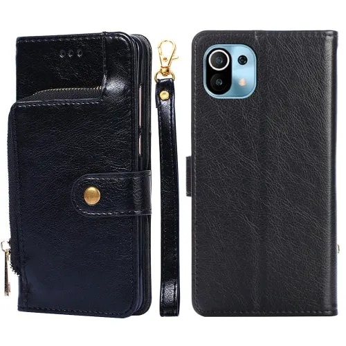 For Xiaomi Mi 11 Zipper Bag PU   TPU Horizontal Flip Leather Case with Holder  Card Slot
