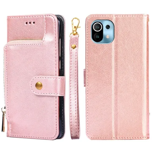 For Xiaomi Mi 11 Zipper Bag PU   TPU Horizontal Flip Leather Case with Holder  Card Slot