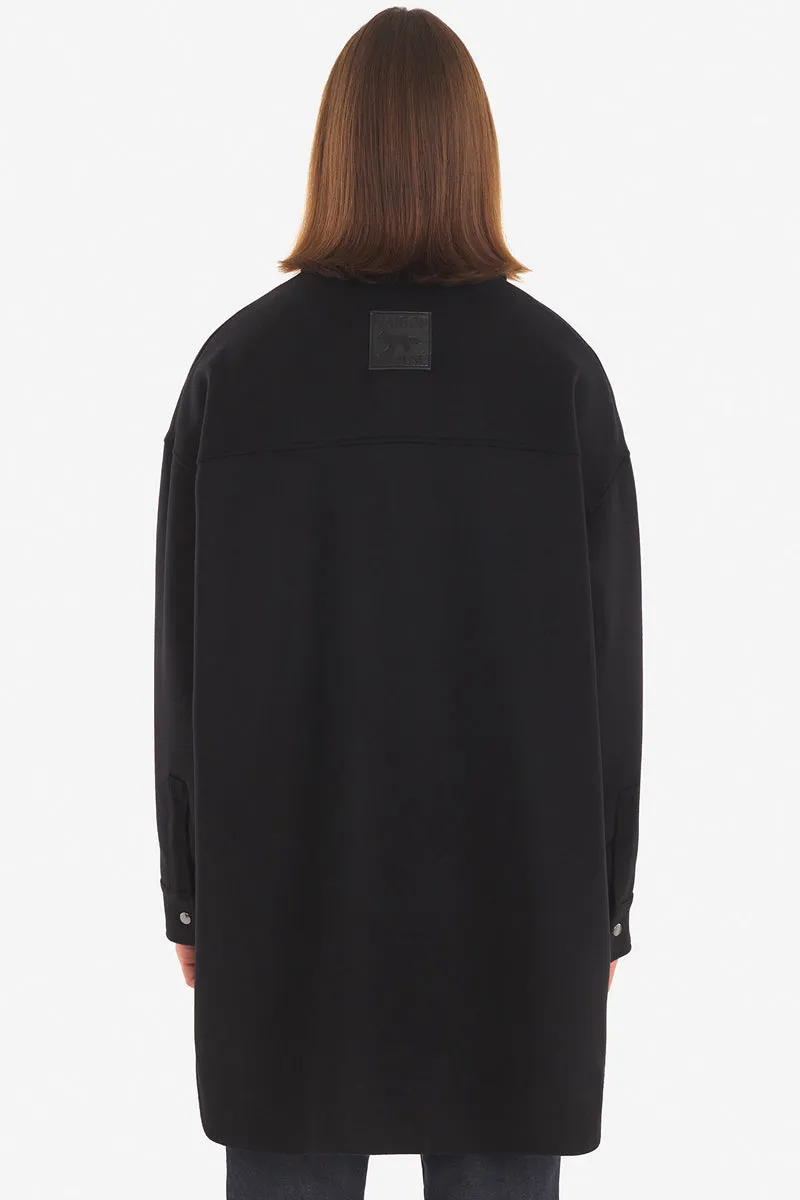 FULLY LINED TWO POCKETS OVERSHIRT BLACK