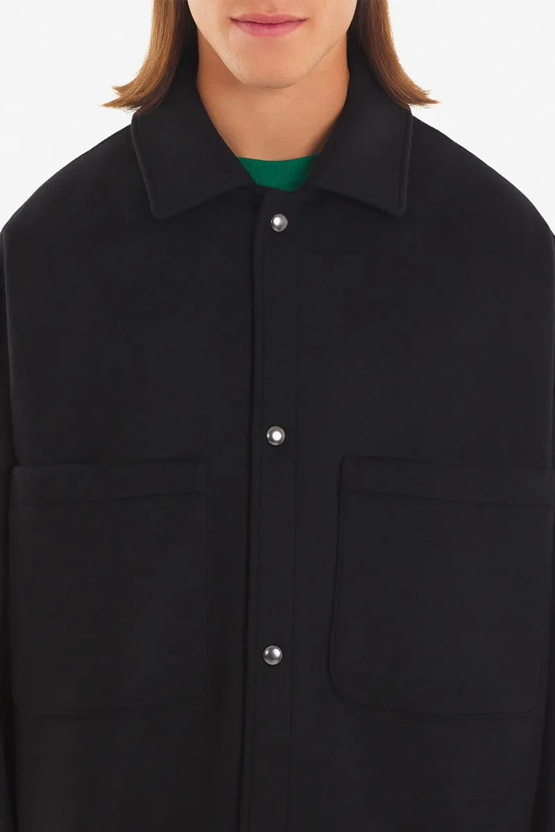 FULLY LINED TWO POCKETS OVERSHIRT BLACK