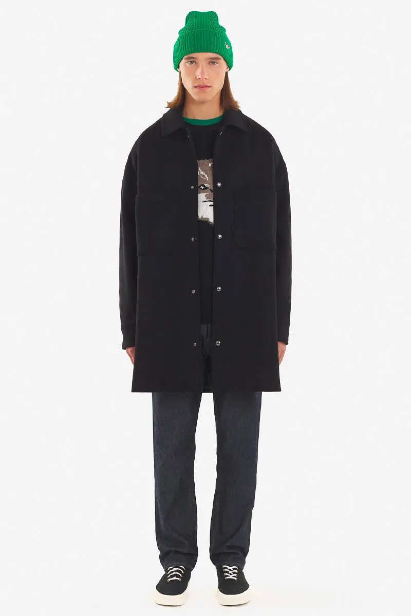 FULLY LINED TWO POCKETS OVERSHIRT BLACK