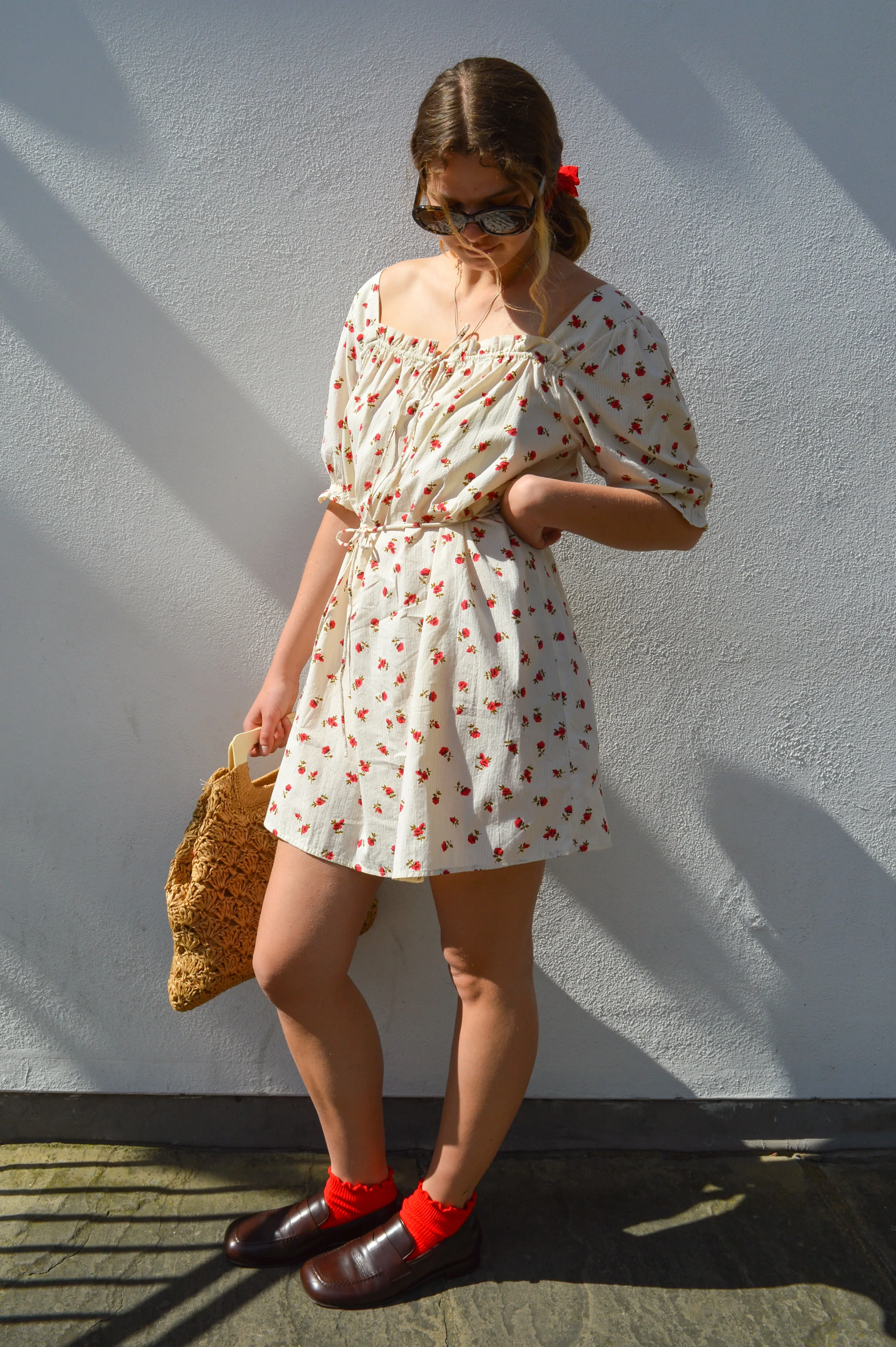 ICHI Rosey Birch Mini Dress