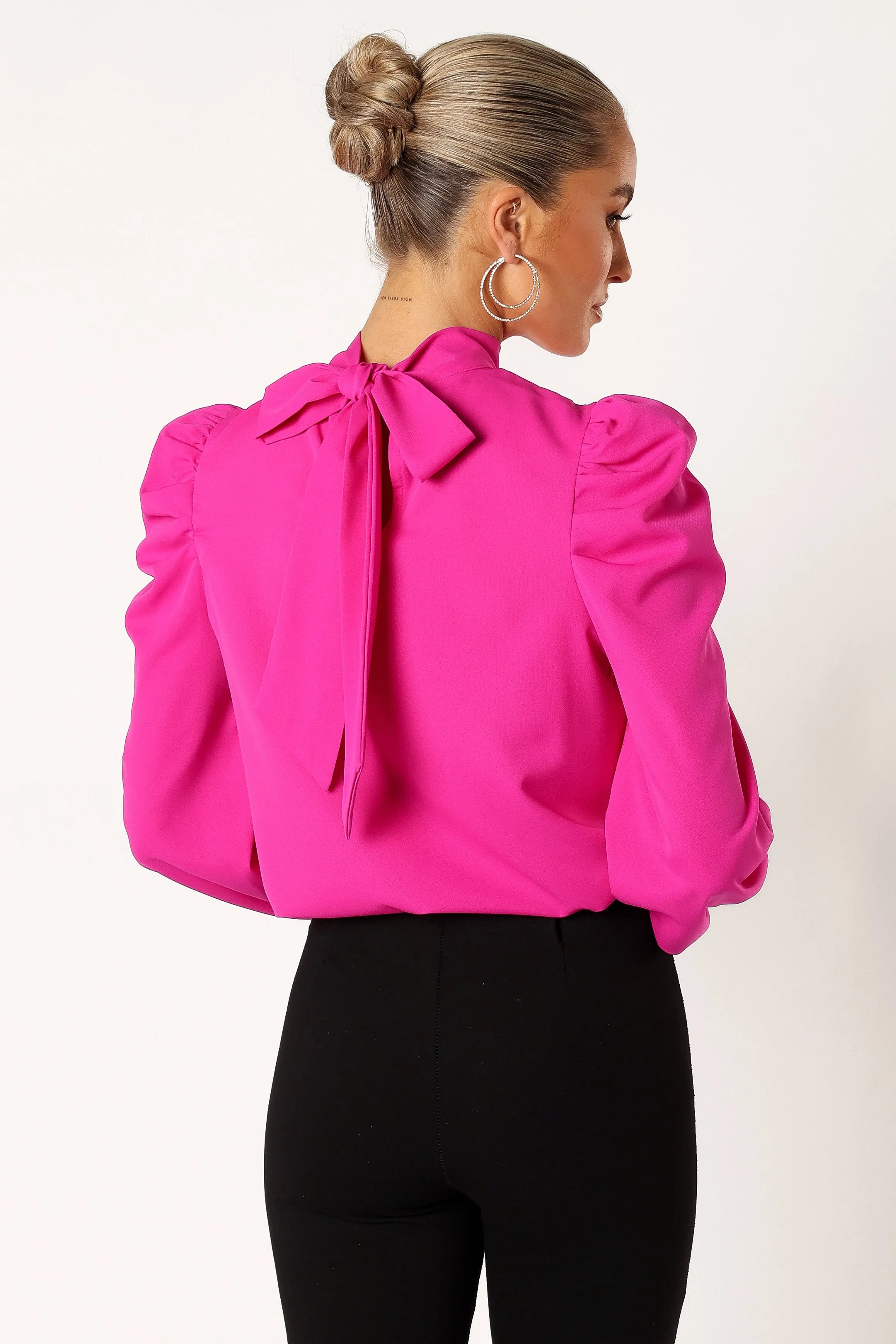 Jenny Puff Sleeve Blouse - Magenta