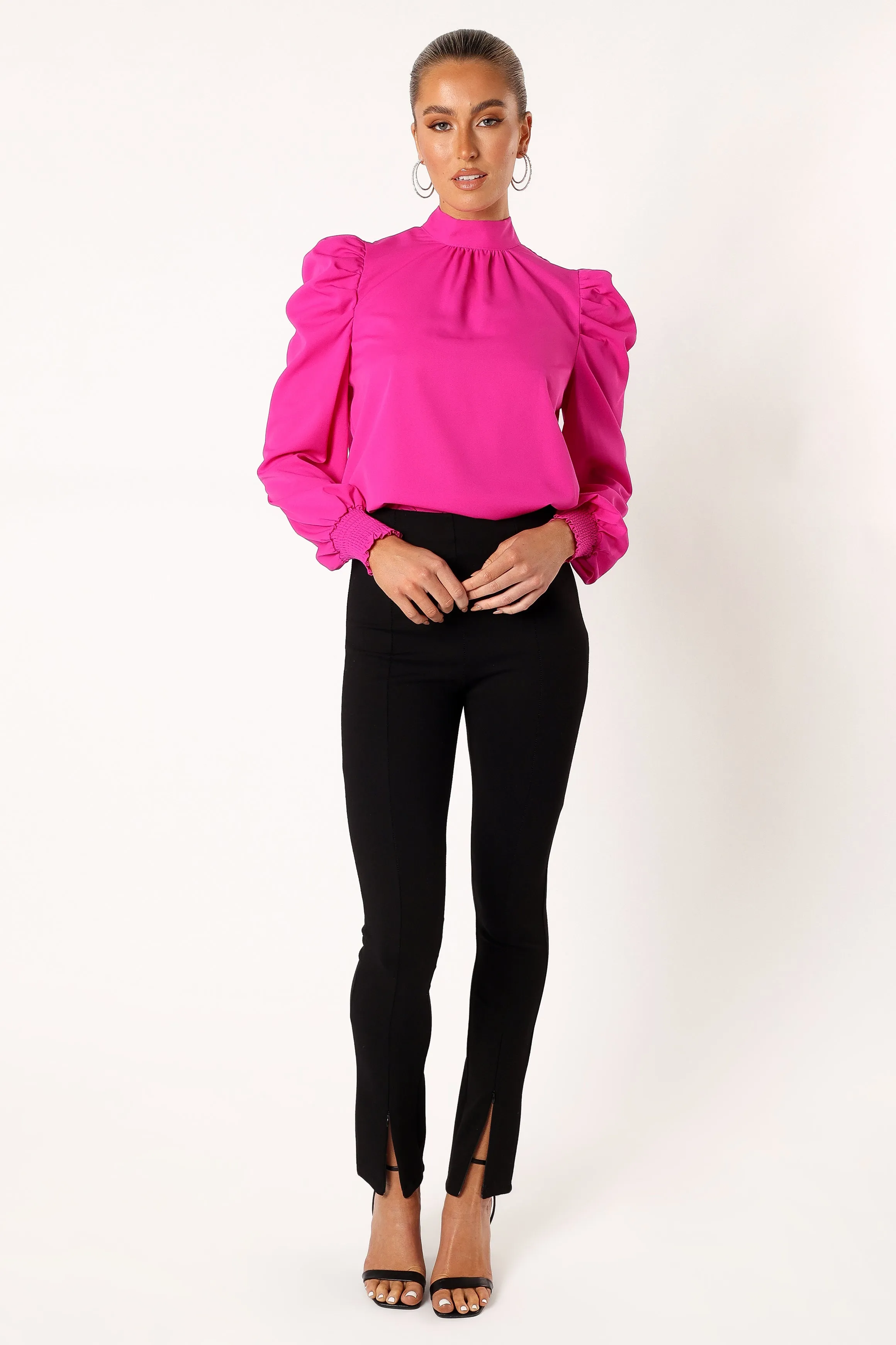 Jenny Puff Sleeve Blouse - Magenta