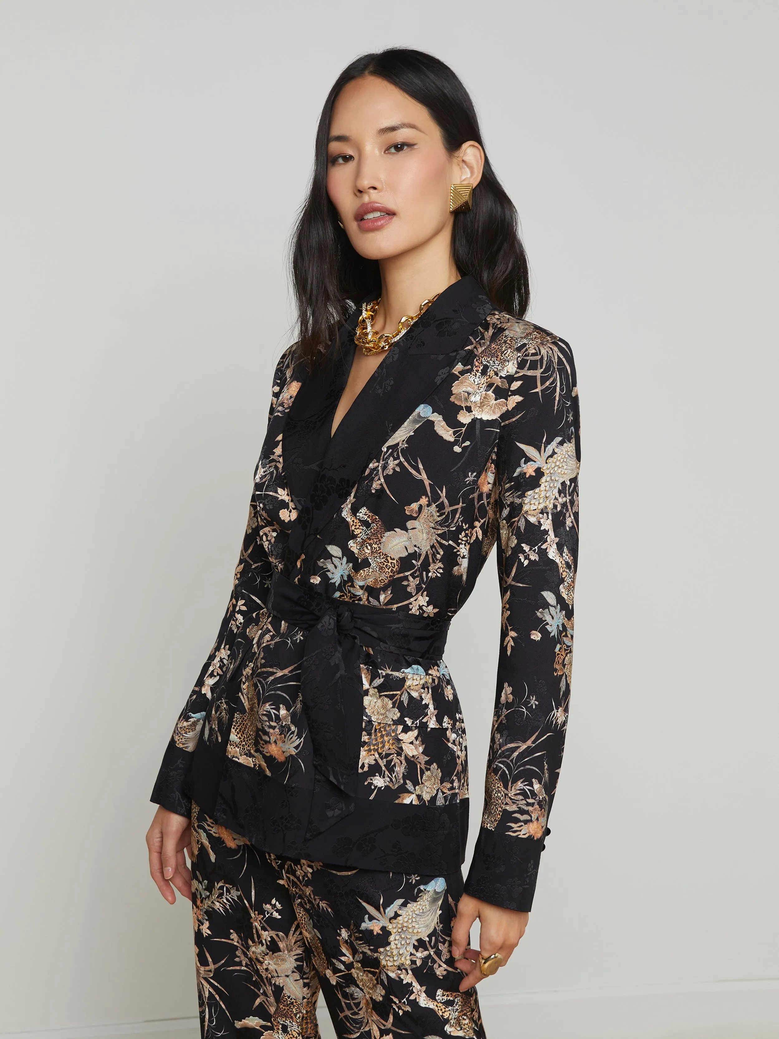 Jordana Satin Wrap Blazer