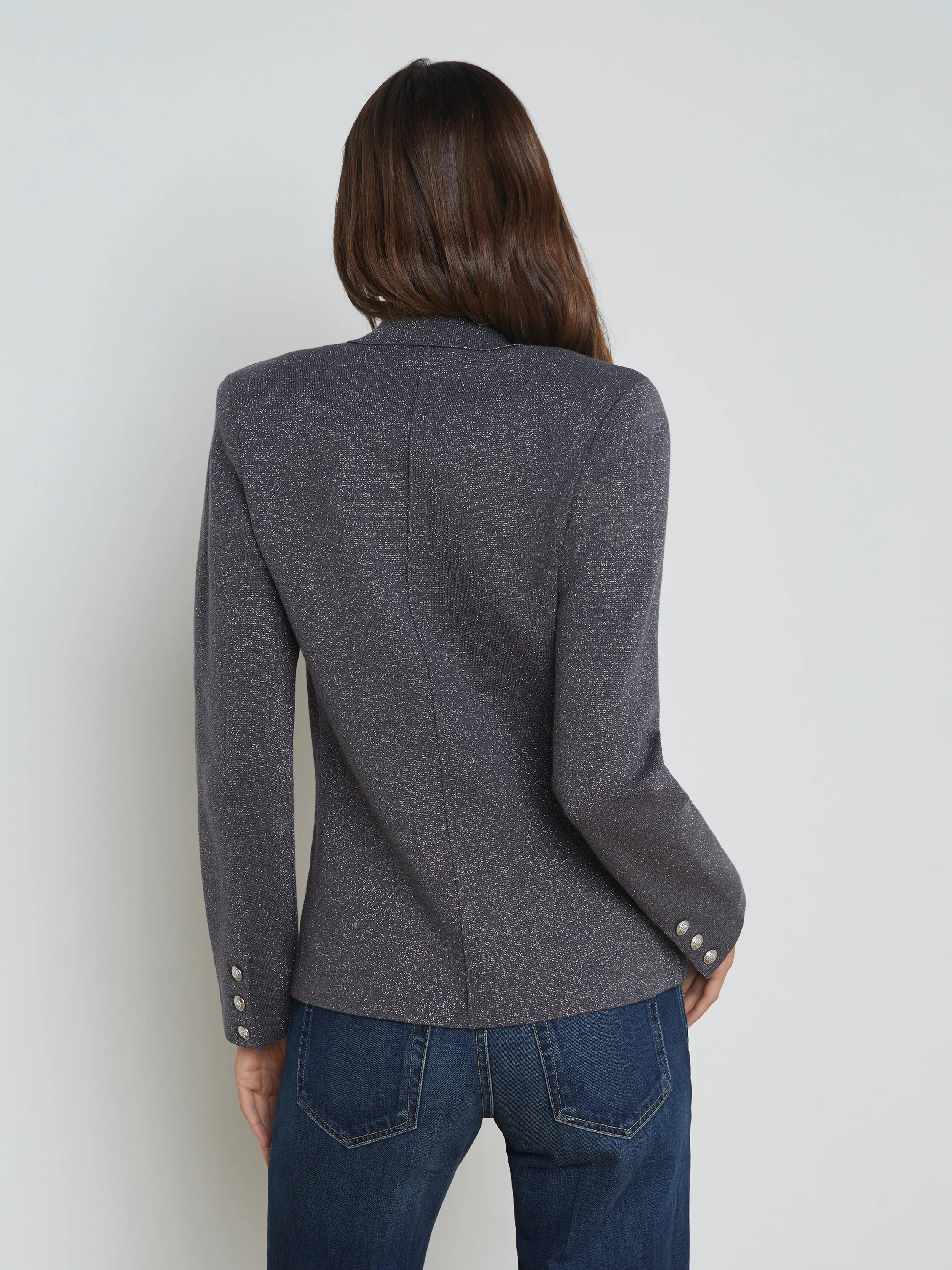 Kenzie Metallic Knit Blazer