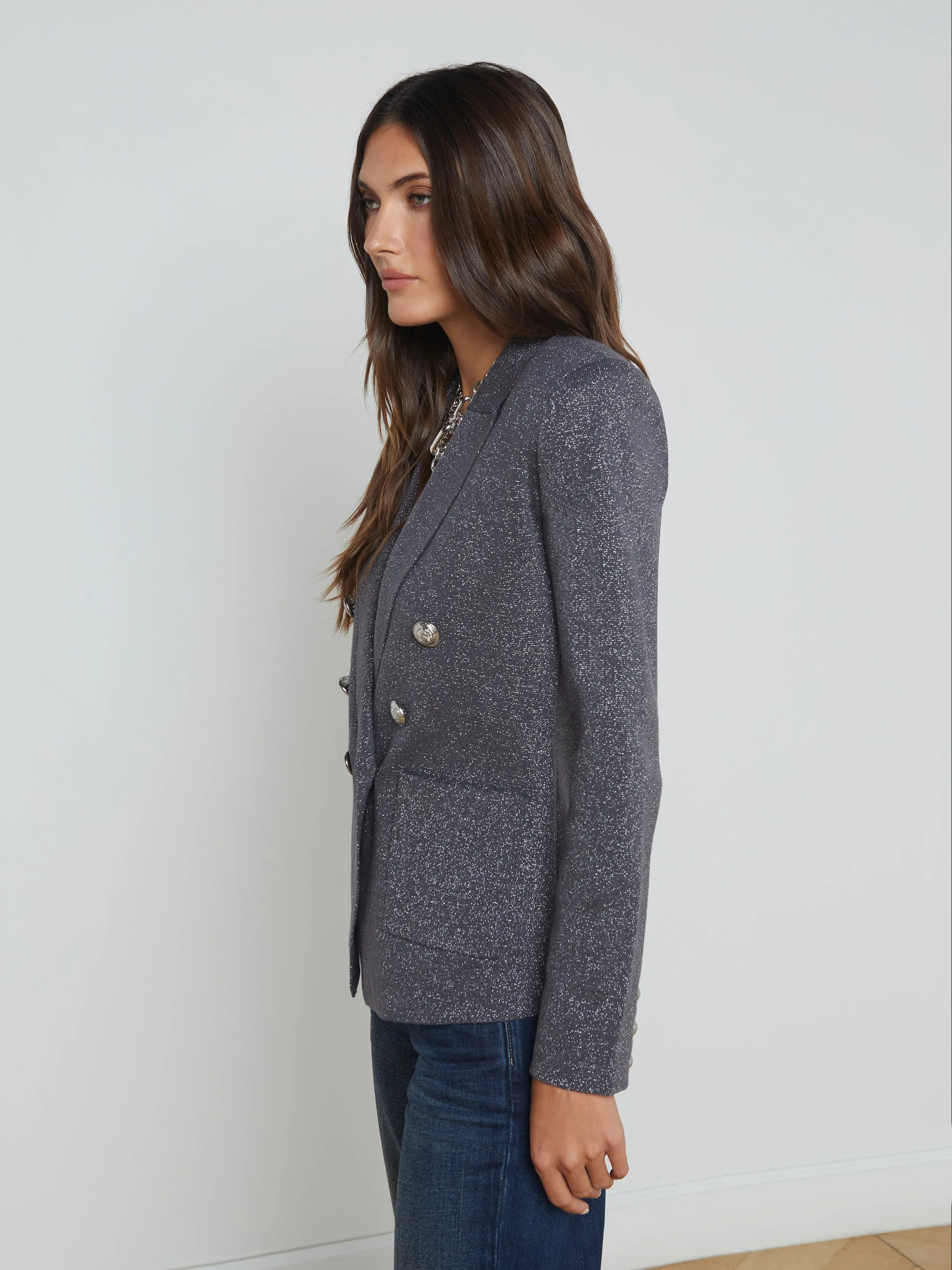Kenzie Metallic Knit Blazer