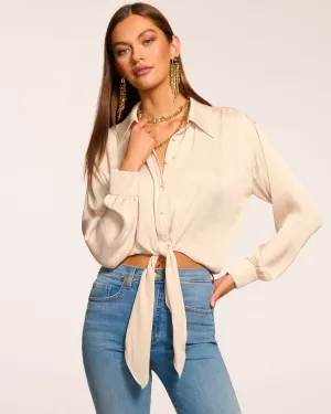 Luna Button Down Tie-Front Top