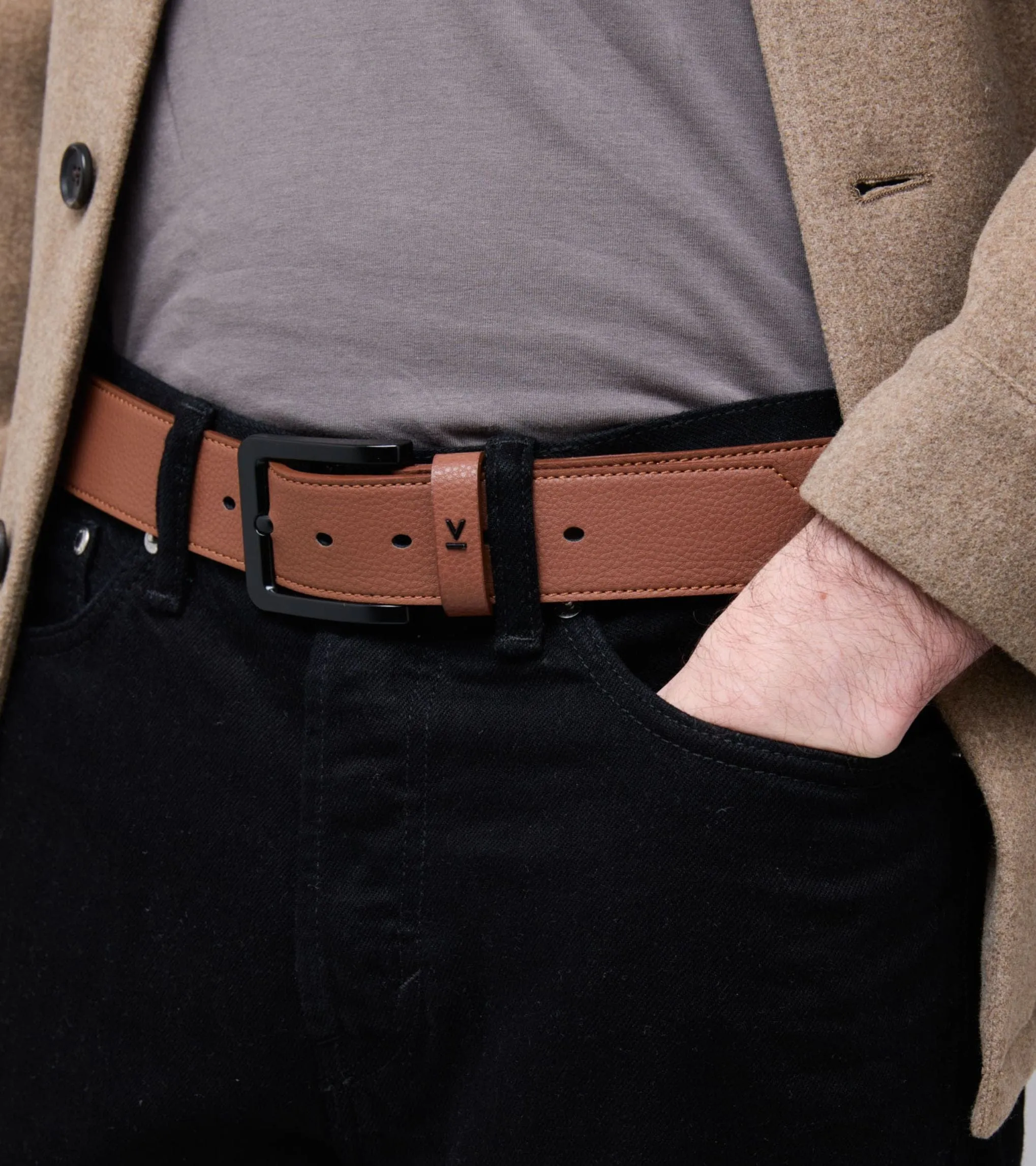 Marley Unisex Vegan Bio-Based Bamboo Classic Belt | Brown