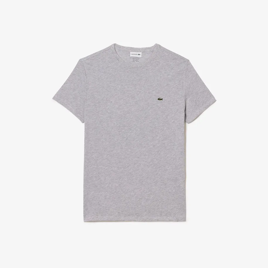 Men's Crew Neck Pima Cotton Jersey T-Shirt  Grey Chine