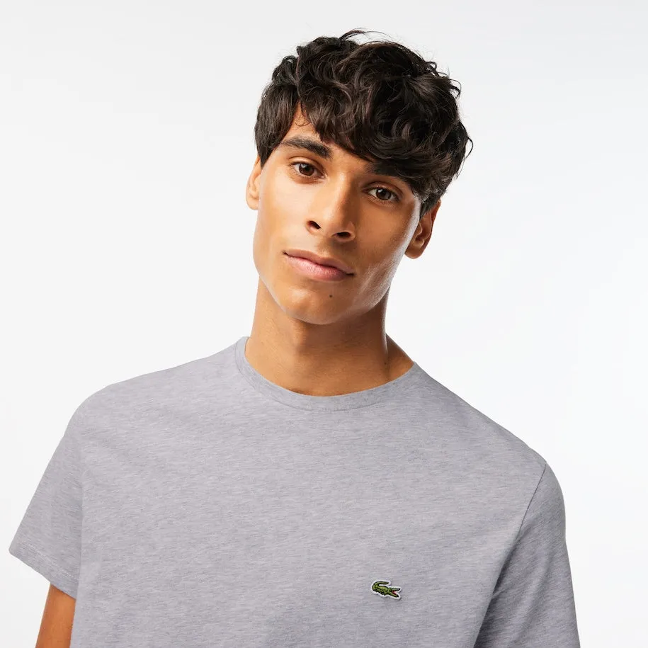 Men's Crew Neck Pima Cotton Jersey T-Shirt  Grey Chine