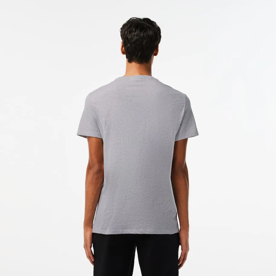 Men's Crew Neck Pima Cotton Jersey T-Shirt  Grey Chine