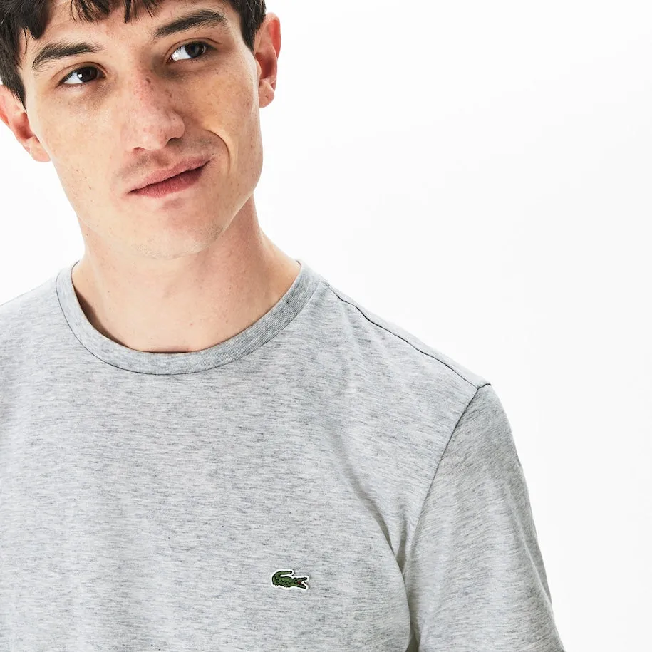 Men's Crew Neck Pima Cotton Jersey T-Shirt  Grey Chine