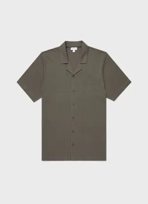 Men's Riviera Camp Collar Shirt in Khaki