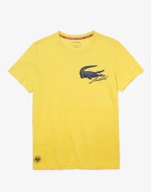 Men's Sport French Open Edition Crocodile Print T-shirt Sunny Yellow