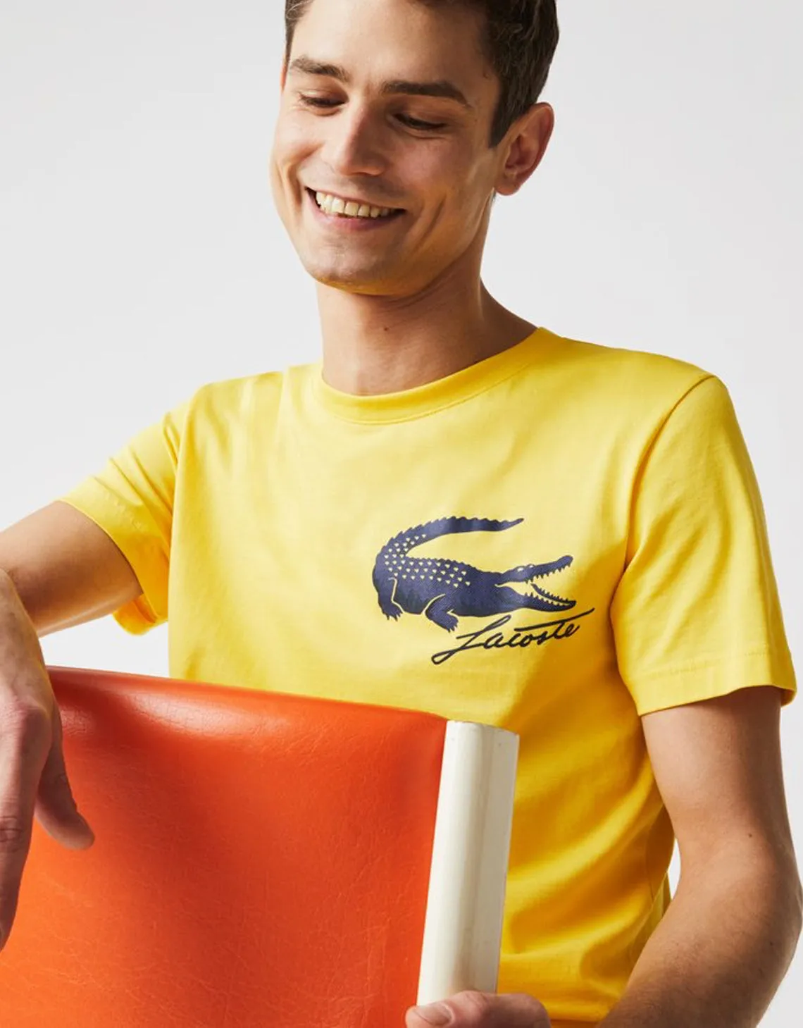 Men's Sport French Open Edition Crocodile Print T-shirt Sunny Yellow