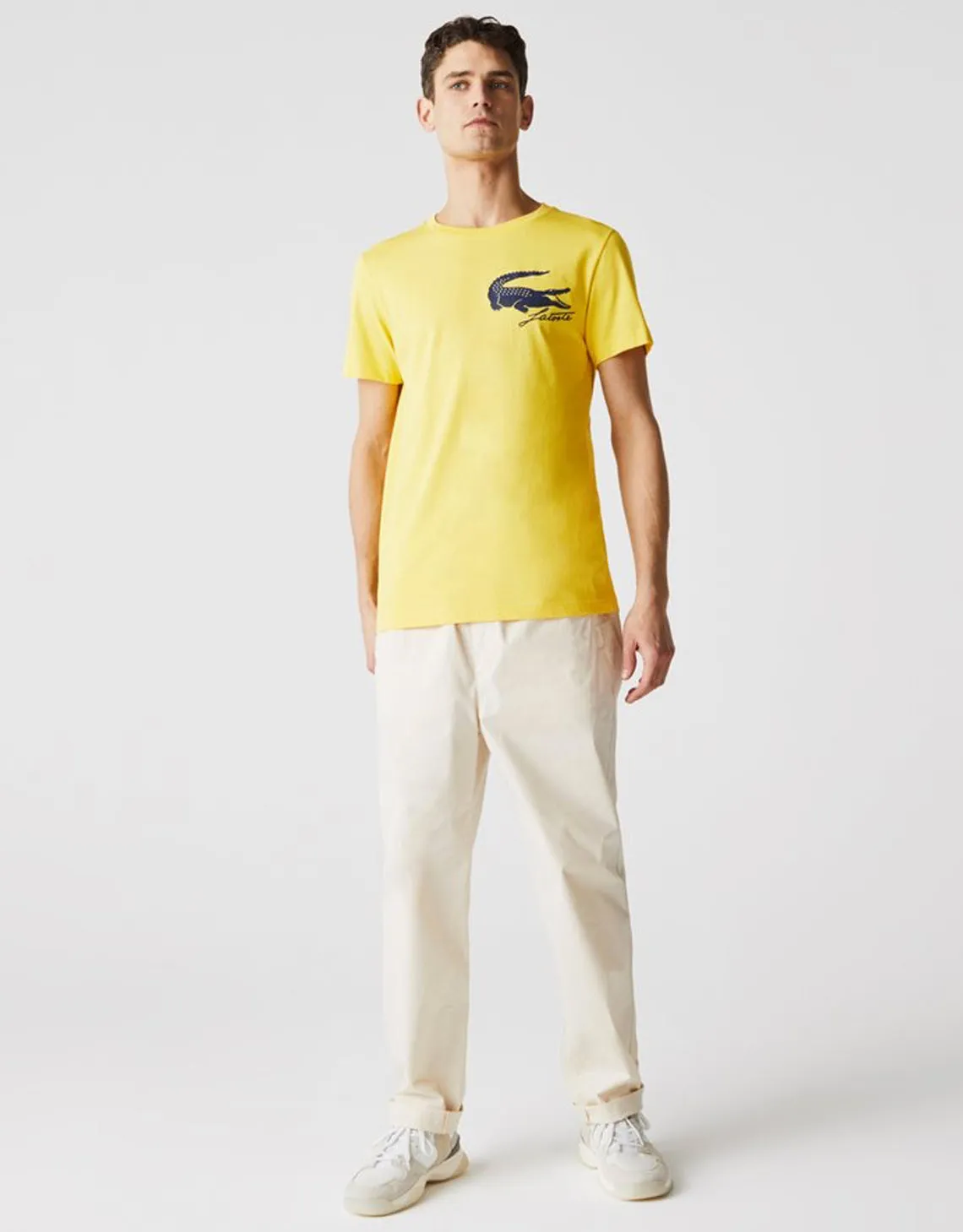 Men's Sport French Open Edition Crocodile Print T-shirt Sunny Yellow