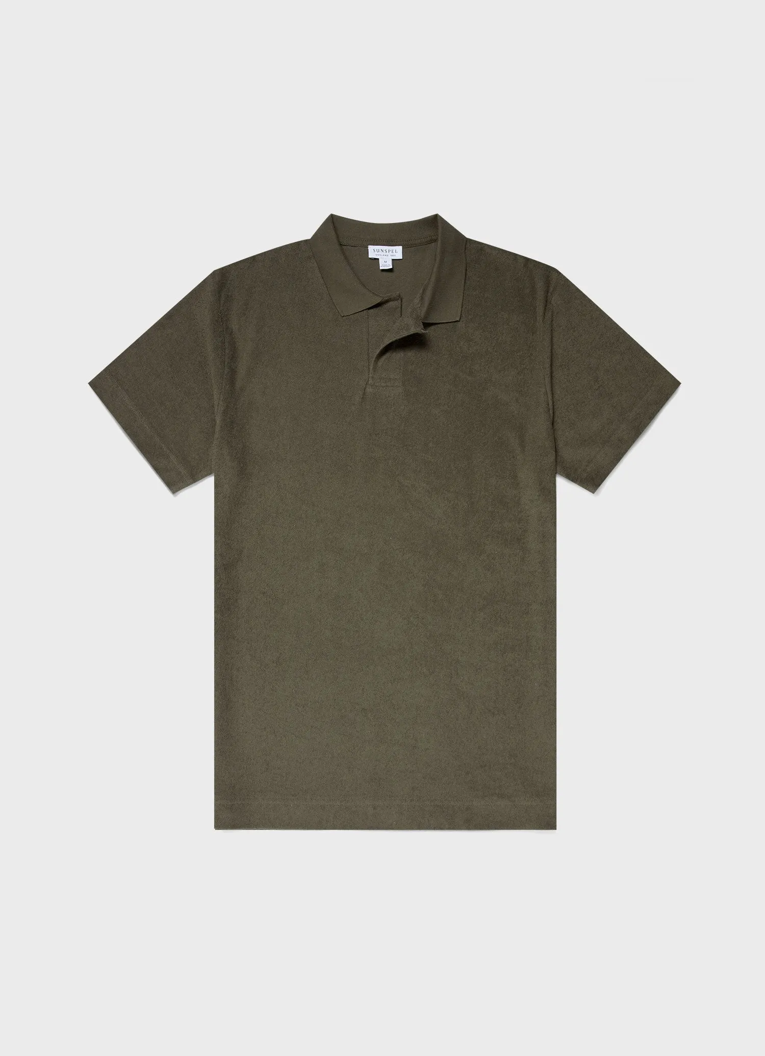 Men's Towelling Polo Shirt in Hunter Green