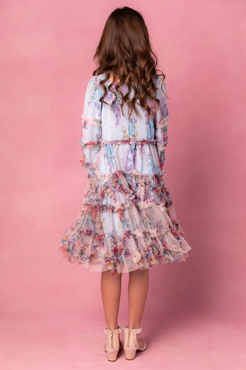 Mini Catherine Dress in Blue Floral