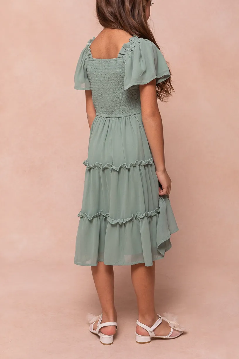 Mini Ellie Dress in Sage Chiffon - FINAL SALE