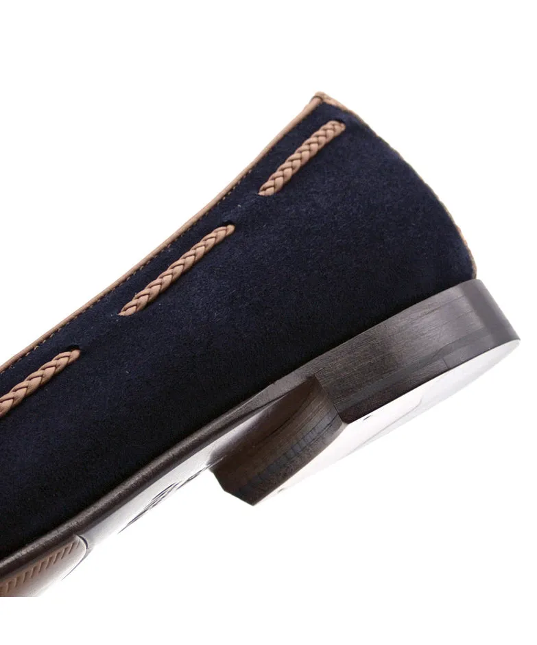 NAPLES Italian Kid Suede with Embossed Crocodile Tassel Loafer