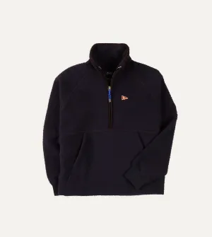 Navy Casentino Wool Half-Zip Pullover Fleece