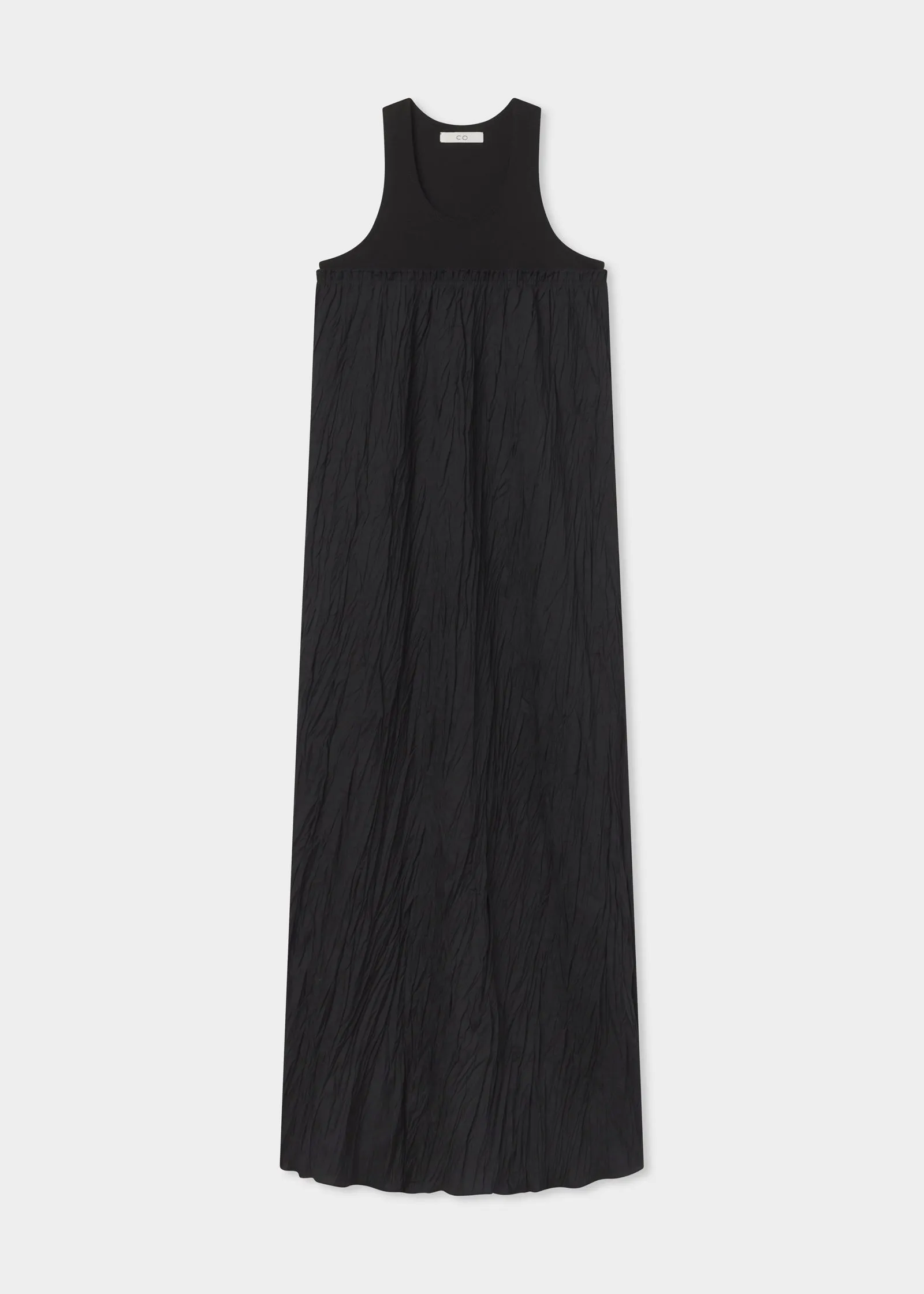 Plissé Tank Dress - Black