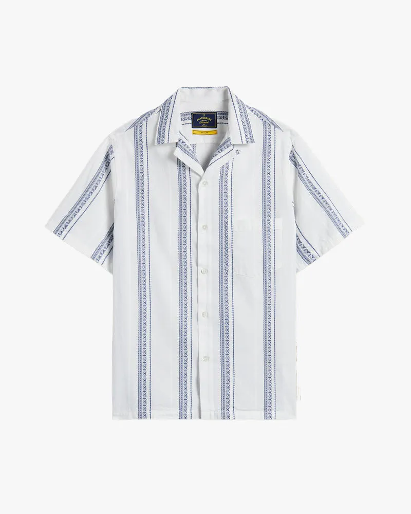 Portuguese Flannel Alqueva Shirt - White / Blue