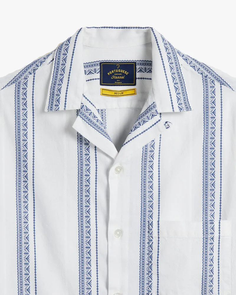Portuguese Flannel Alqueva Shirt - White / Blue